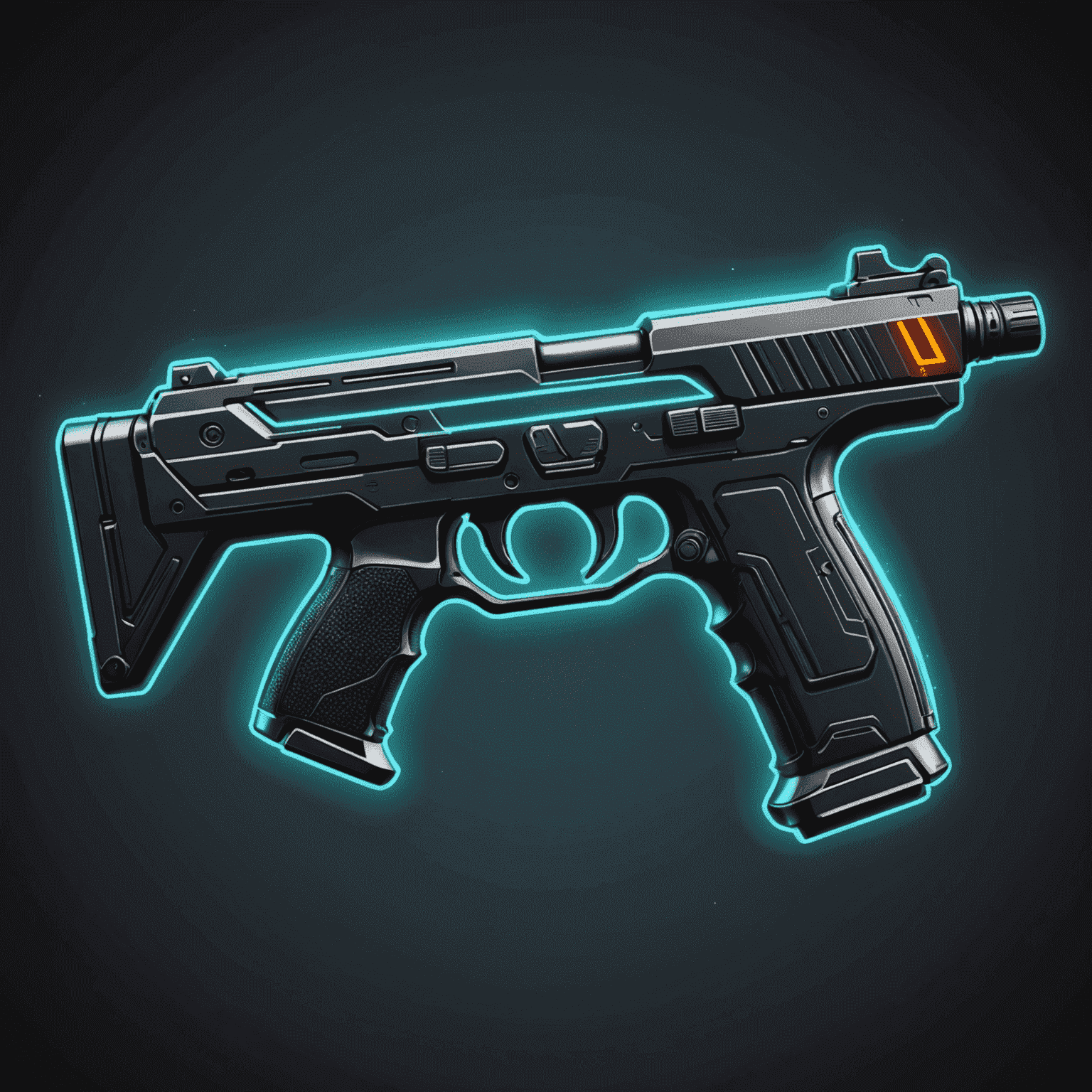 RafikoSkins logo - A stylized CS2 weapon with neon highlights