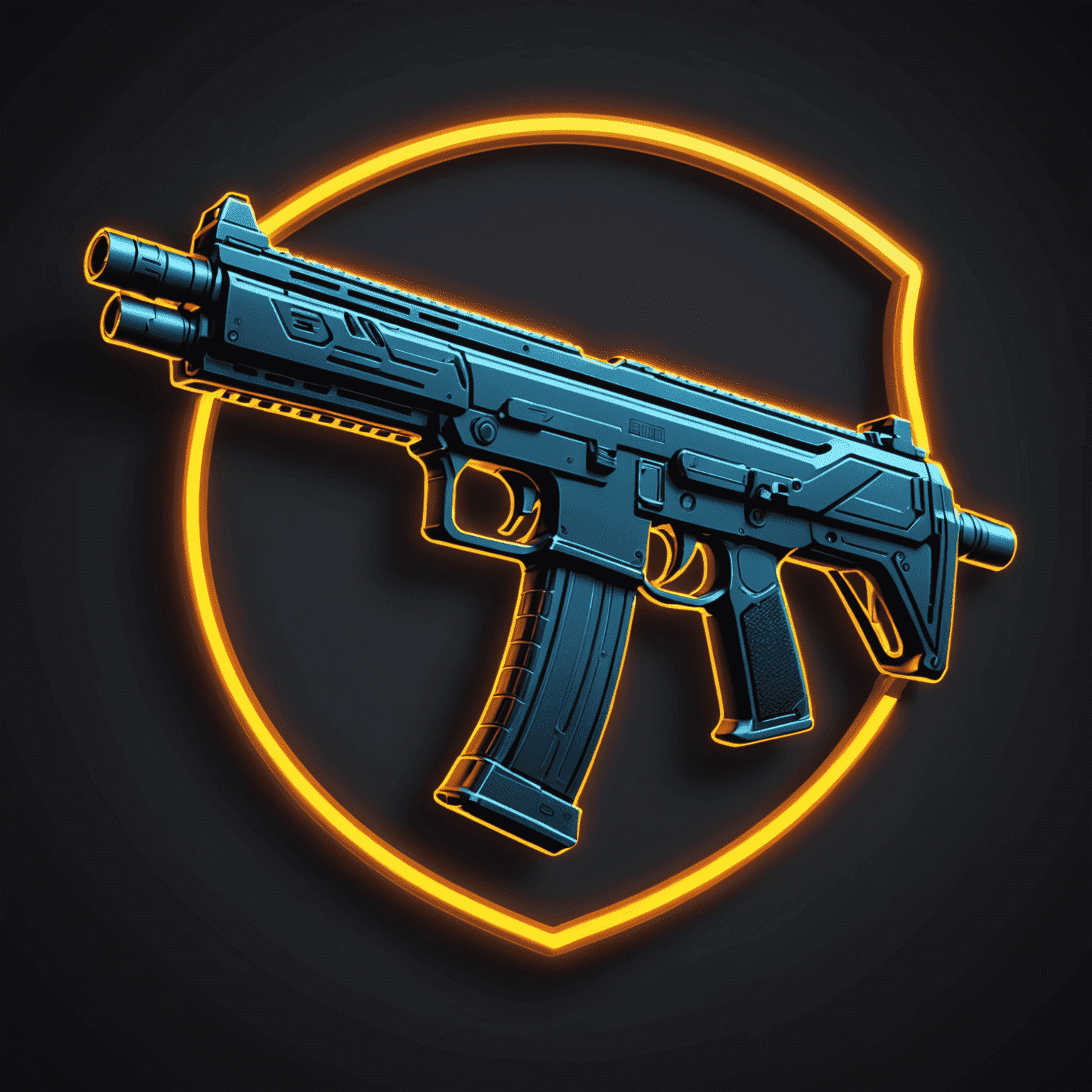 RafikoSkins logo - A stylized CS2 weapon with neon highlights