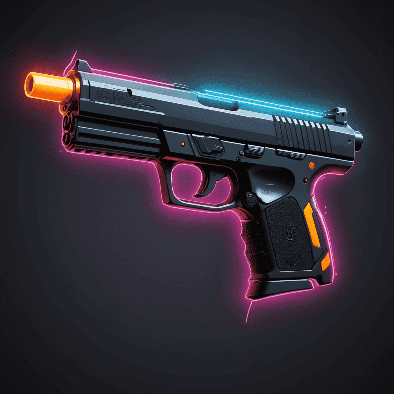 RafikoSkins logo - A stylized CS2 weapon with neon highlights