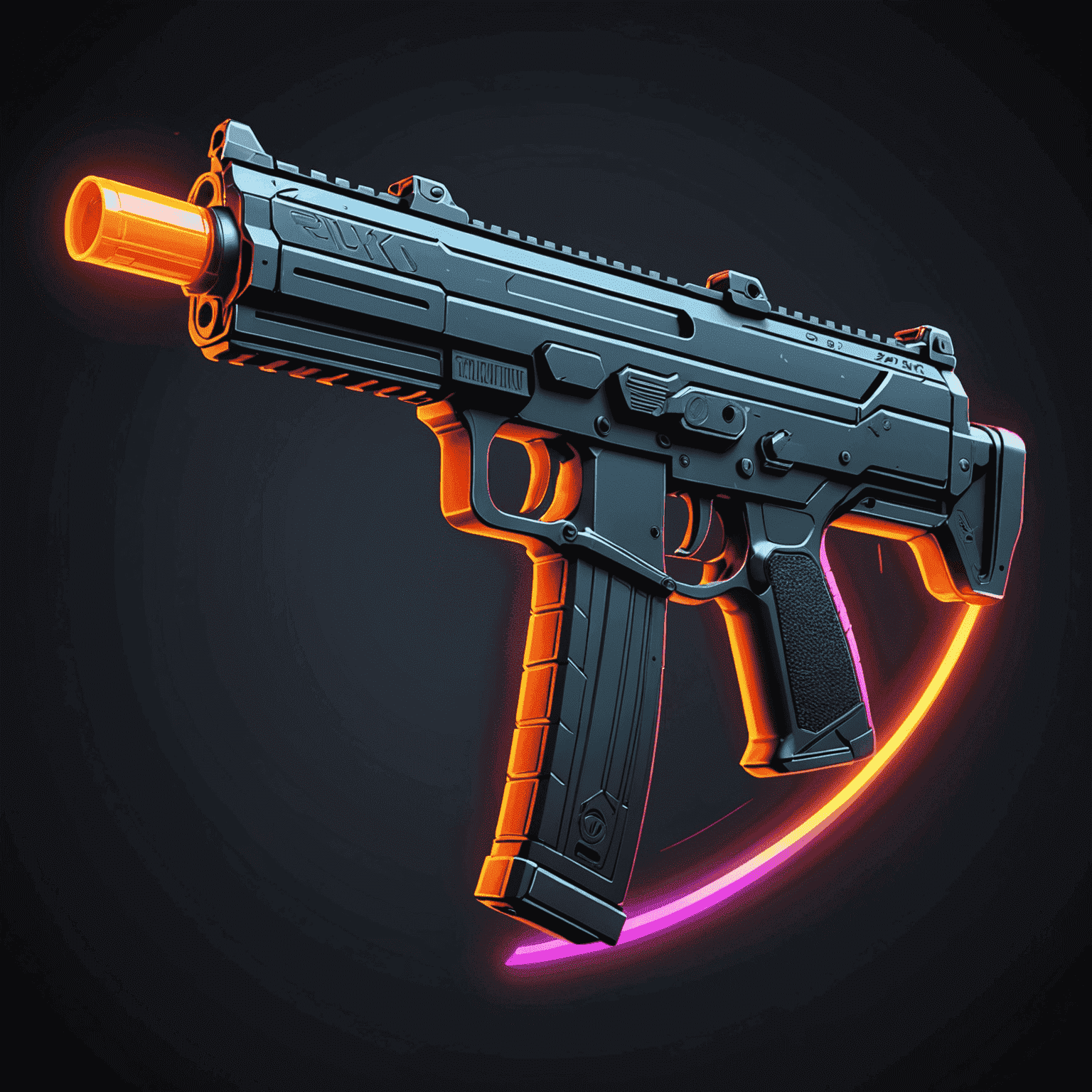 RafikoSkins logo - A stylized CS2 weapon with neon highlights